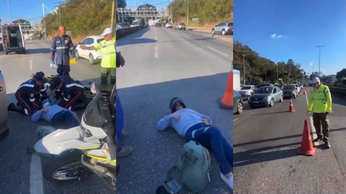 Motoqueira espera SOCORRO do SAMU/BOMBEiROS por MAIS de UMA HORA em BH